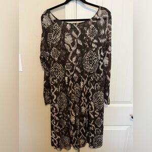 Deep forest & cream dress - like new, worn twice